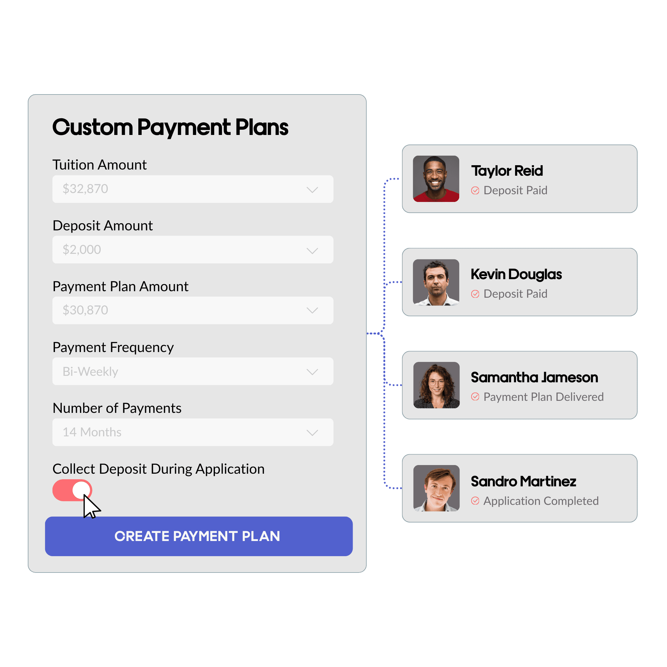 Lumion Payment Plan Creation Screen