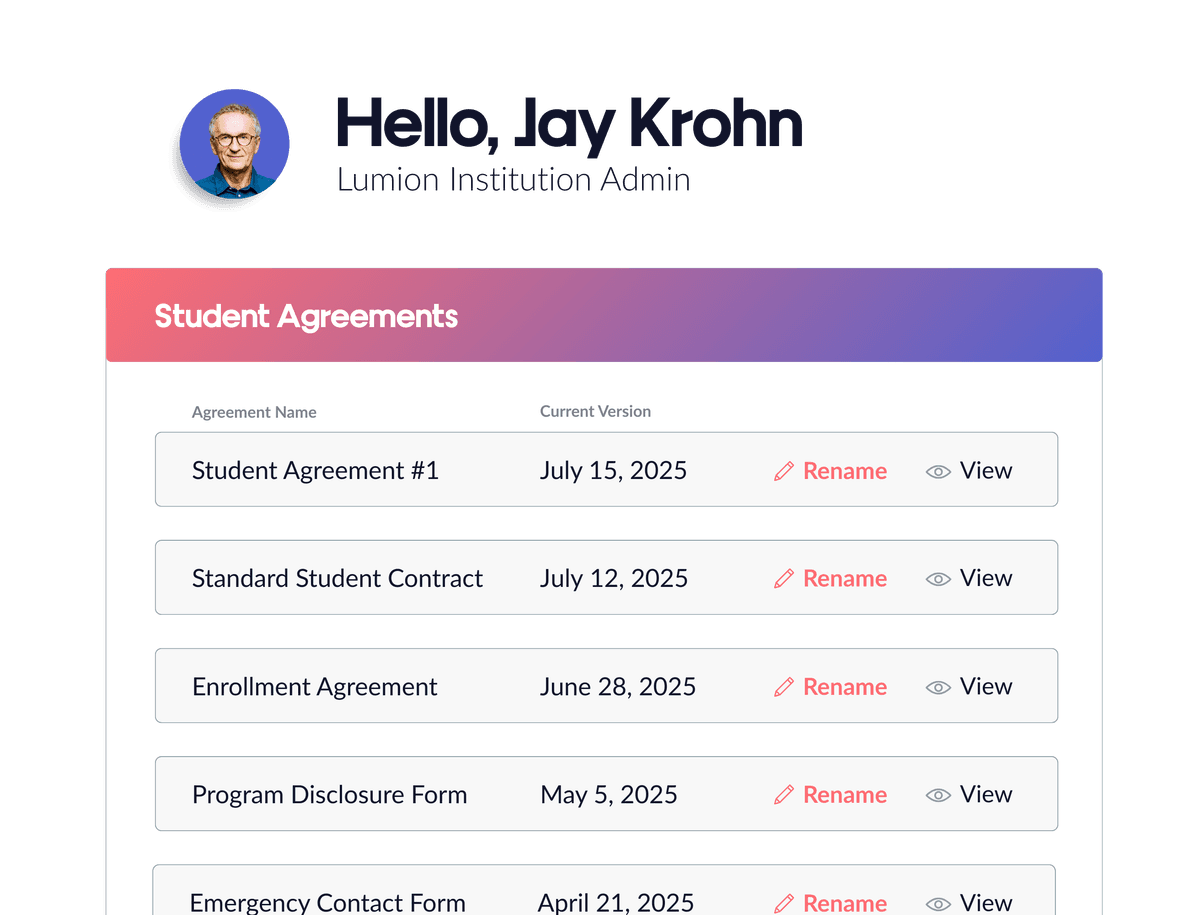 Streamlined Enrollment Management interface screenshot 4